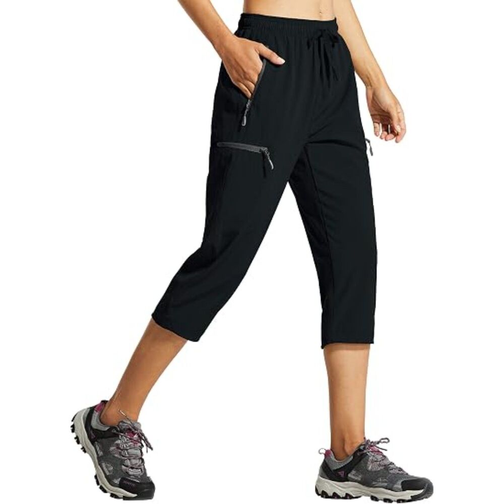 NWT black Libin lightweight cargo capri hiking pants XL Water Proof